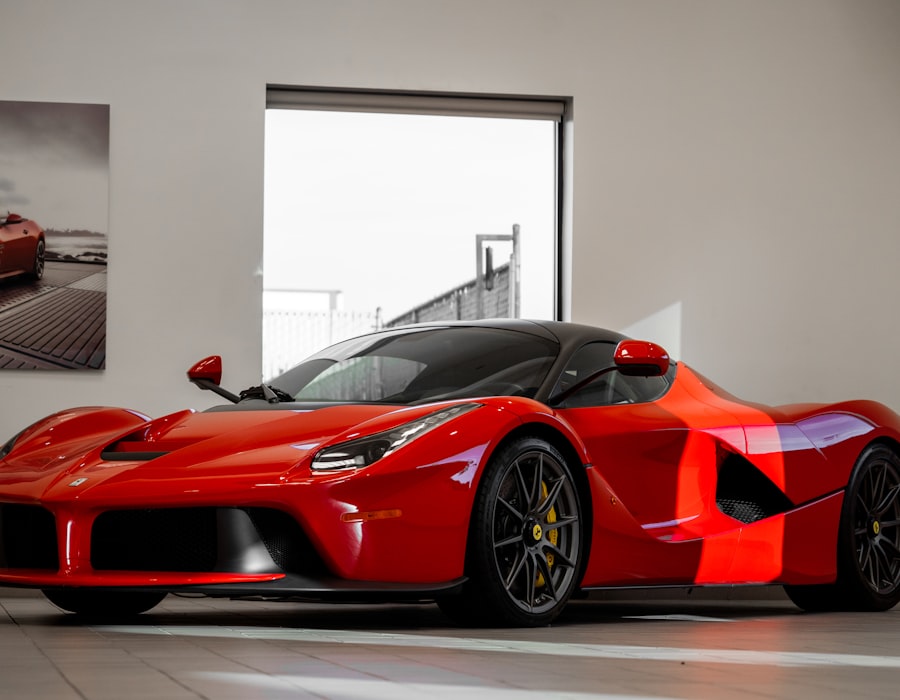 Premium red sports car in a clean showroom, signalling a confident next coverage decision